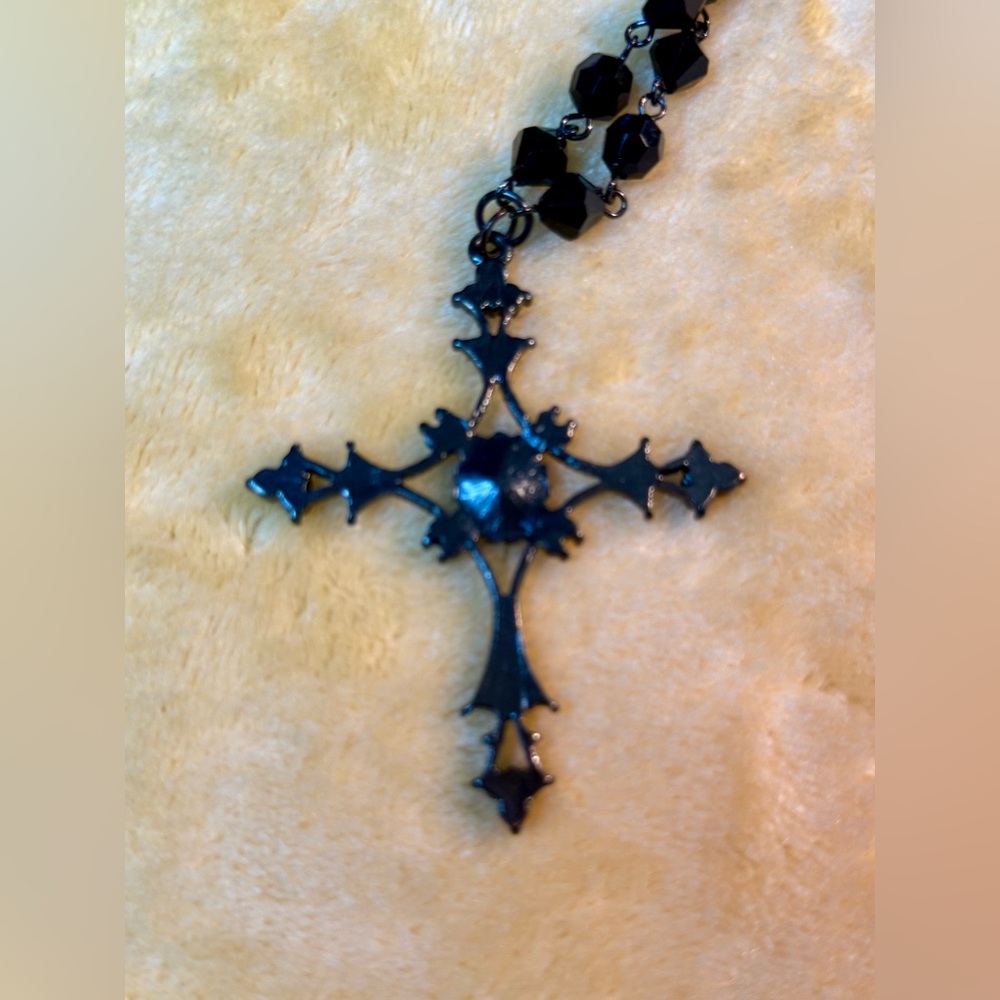 Victorian Era Gothic Cross Necklace - Picture 5 of 7